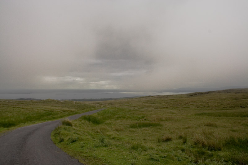 Over the Partry Mountains, we approach Tourmakeady and Loch Mask.