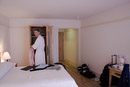 Simple peaceful rooms with fluffy bathrobes.