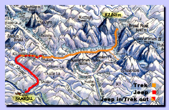Map of our trekking route