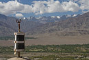 View of surrounding mountains and valley from the roof