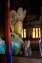Gaint statue of Maitreya the future Buddha - two stories/ nearly 50 feet high. This is taken from  the second story