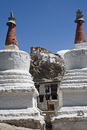 Thiksey - view between chortens