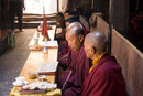 Monks chanting at Shey Gompa