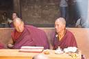 Monks chanting at Shey Gompa