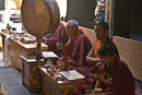 Monks chanting at Shey Gompa