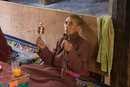 Monks chanting at Shey Gompa