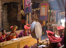 Monks chanting - hats on