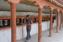 Vanessa makes use of the prayer wheels