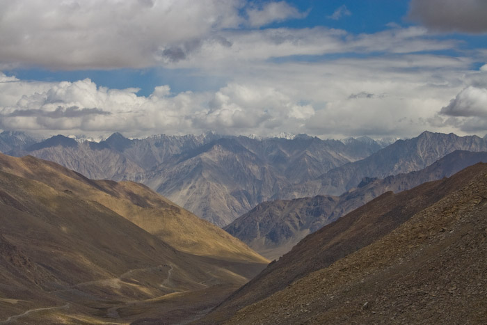 View of the Karakoram Range in Pakistan from the top of the Khardung La