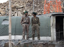 Some Indian army soldiers stationed at the pass