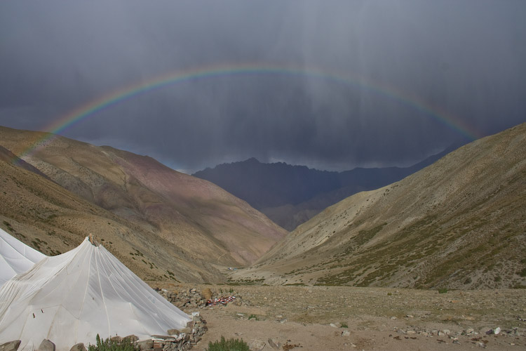 Rainbow after brief storm at camp.