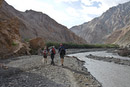 Walking along the Markha River.