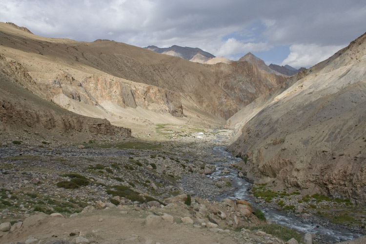 Looking back down the valley as we leave Camp 5 and climb higher.
