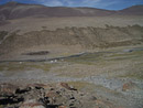 Looking down at camp from the ridge below Kang Yatze.
