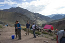 Final morning preparations for departure. That pink tent belonged to another group.